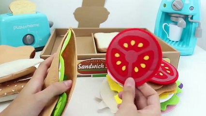 443 Sandwich Set Melissa & Doug Felt Food Toy Cutting Food Make Burgers Kebaps Play Food V