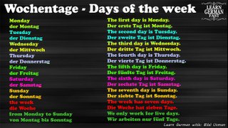 Learn German Fast: Days of the week