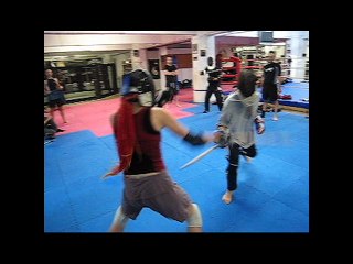Alex vs Linda - Single Stick Sparring - October 7 - 2010