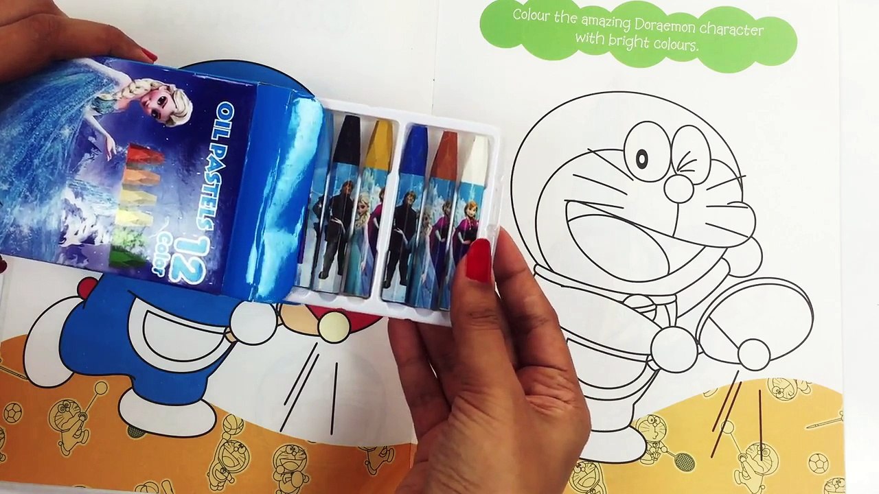 Doraemon Coloring book with Frozen colours for Kids play and learn-i1lDoY-E30E