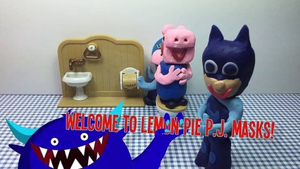 PJ Masks Peppa Pig Play-Doh Stop-Motion Toilet Training Team Owlette, Gekko, Catboy
