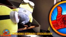 Spiderman vs Joker Poo Factory Chase   Minions Kidnapped Spiderbaby - Fun Superhero in Rea