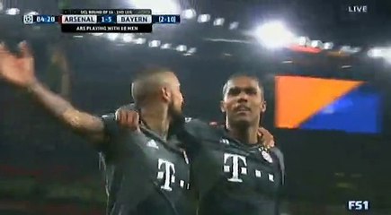 Arturo Vidal 2 nd Goal Arsenal 1 - 5 Bayern Champions League 7-3-2017
