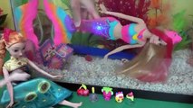 SHOPKINS Caza Submarina! ELSA y ANNA niños Jugar y Montar a Barbie a la Sirena de la Rai