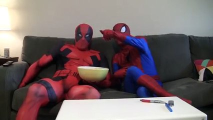 Spider Man vs deadpool Fines rescue Frozen Elsa Venom Anna Funny Superheroes in real life