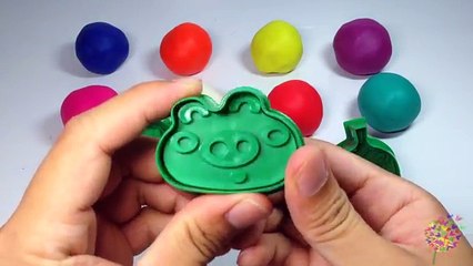 Learn Colours with Play Doh Balls and Angry Birds Molds Fun and Creative for Kids