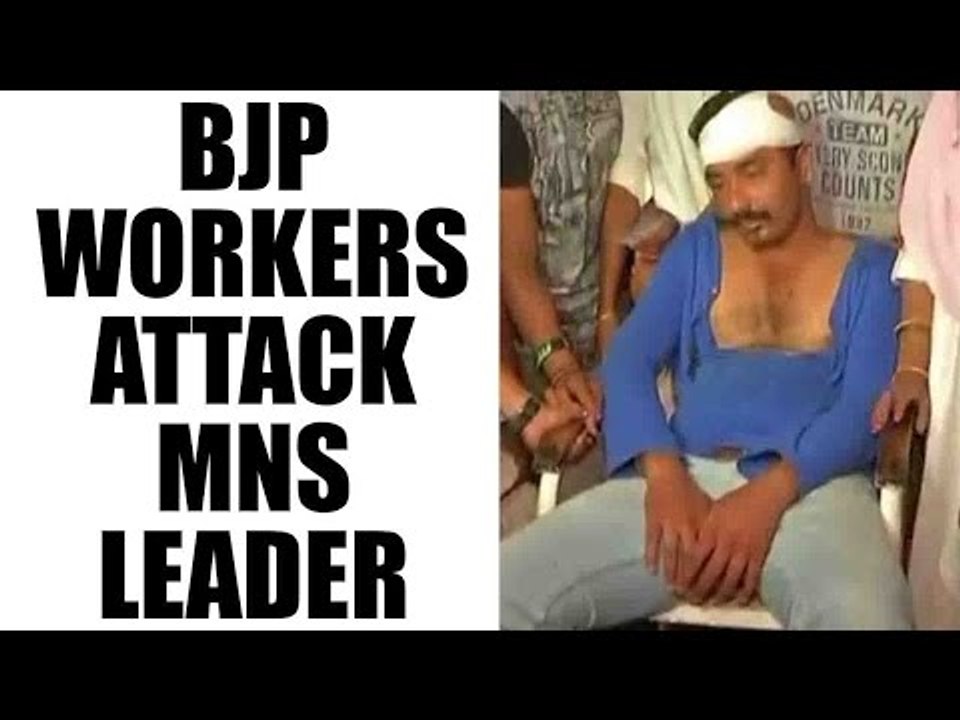 BJP workers attack MNS leader  and workers : Watch video | Oneindia News