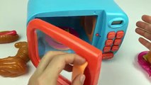 Just Like Home Microwave Oven Toy Playset Pretend Play Food Kitchen Toys for Children