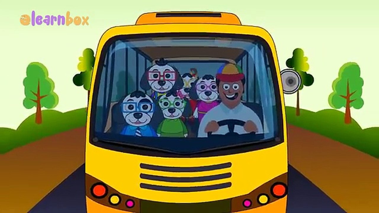 Puppy Dog Wheels On The Bus Nursery Rhymes for Children Wheels On The Bus Cartoons Rhymes for Kids
