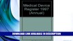 eBook Free Medical Device Register 1997: International Edition (Annual) By David W. Sifton
