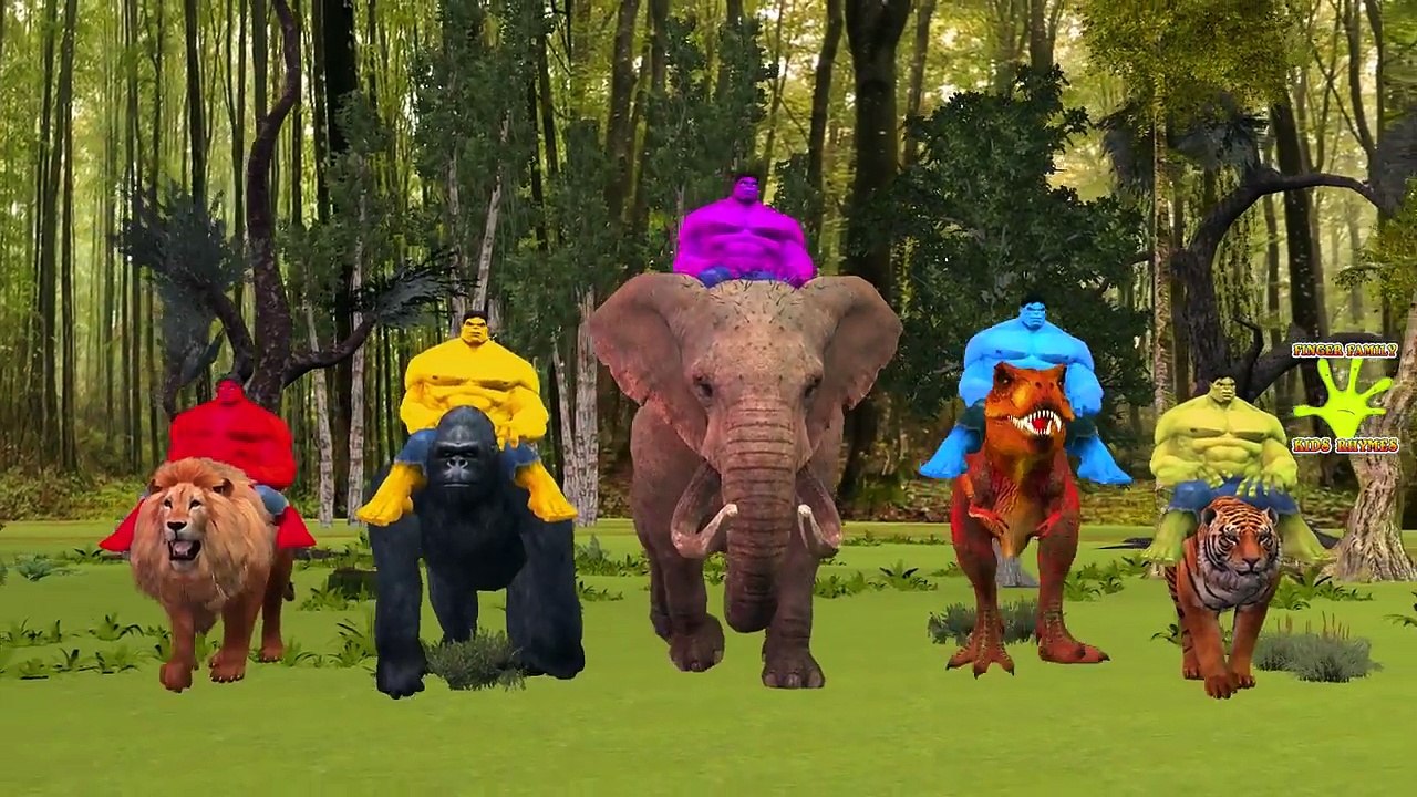 SuperHeroes Finger Family Rhymes | Animals Finger Family Songs | SPiderman Hulk Dinosaurs