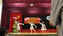 Female students of nursery educators of the University show ethnic dance