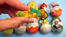 Opening 10 Chocolate Surprise Eggs! With Kinder Surprise Disney Cars Frozen Spider-Man