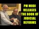 PM Modi presents the 1st copy of Judicial reforms to President Mukherjee | Oneindia News