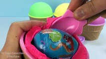 Play Doh Ice Cream Surprise Cups and Toys Finding Dory Mickey Mouse TMNT Disney Frozen Chocolate Egg