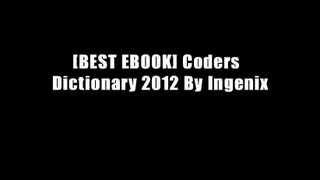 [BEST EBOOK] Coders  Dictionary 2012 By Ingenix