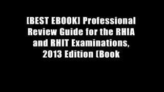 [BEST EBOOK] Professional Review Guide for the RHIA and RHIT Examinations, 2013 Edition (Book