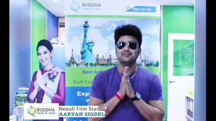 Actor Aaryan Sigdel at Buddha Travel & Tours, Melbourne