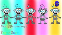 Cinco monitos Saltando en la Cama Rima infantil de Animación en 3D Rimas para Niños