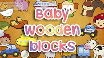 Baby blocks Puzzles - Wooden Blocks Alphabet, Number, Animals and Fruits for Toddlers