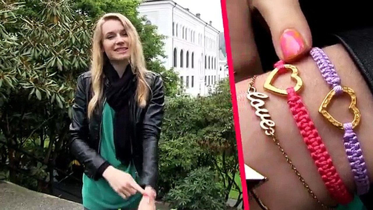 DIY Bracelet! Bracelet Making Tutorial with String and a Heart Charm