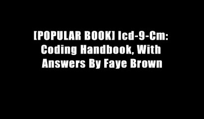 [POPULAR BOOK] Icd-9-Cm: Coding Handbook, With Answers By Faye Brown