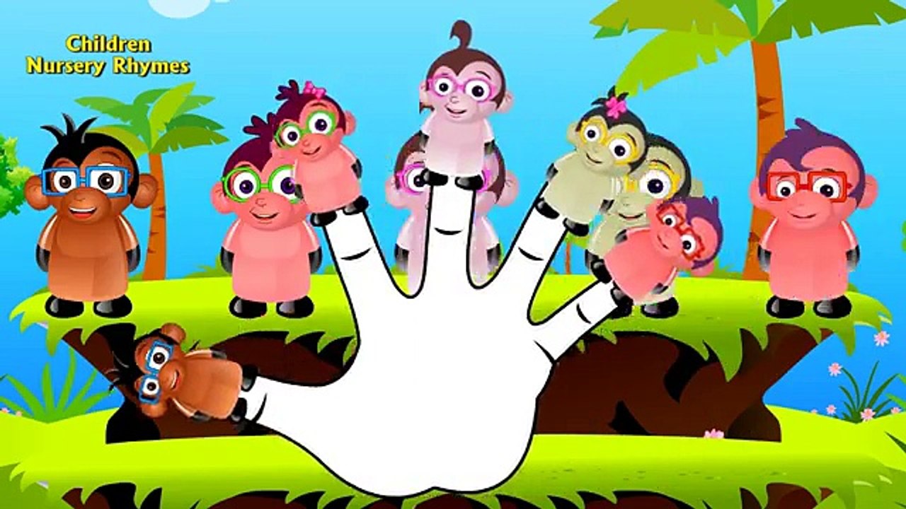 Finger Family Song with the Five Little Monkeys (Learn Counting) Nursery Rhyme Compilation