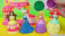 Play Doh Sparkle dresses Disney Princesses Magi clip doll Elsa Mix n match Belle Ariel Rapunzel