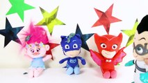Superhero Squares In Real Life with PJ Masks Trolls Poppy, Paw Patrol, Spiderman and Peppa