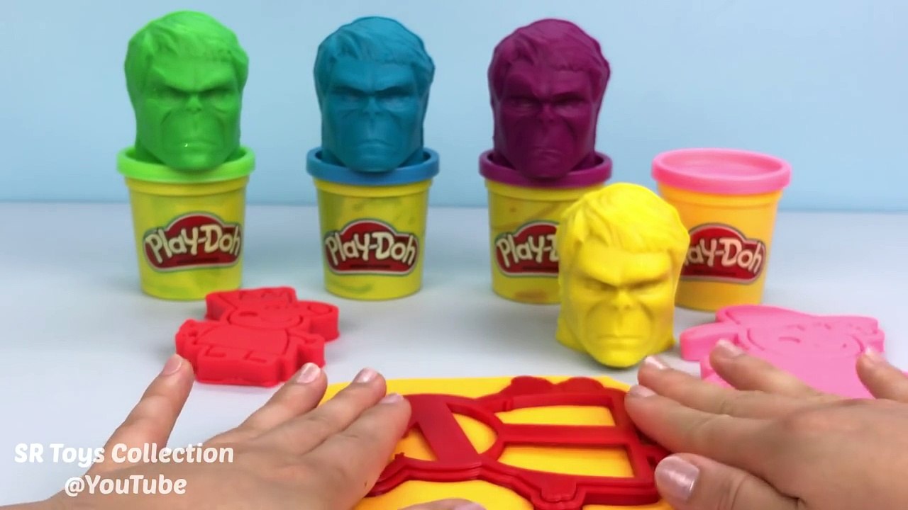 Learn Colors Video for Kids with Play Doh Hulk with Peppa Pig Family Molds Fun Creative for Children-gzc10TrKMrU
