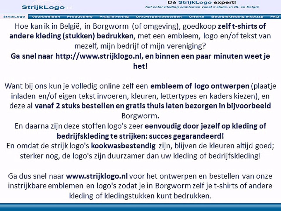 Zelf kleding bedrukken Borgworm