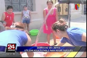 Agua potable es desperdiciada en riego de parques y jardines