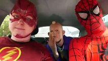 Superheroes Dancing in Car | Spiderman Venom Batman Flash & Monster Baby Funny Movie in Re