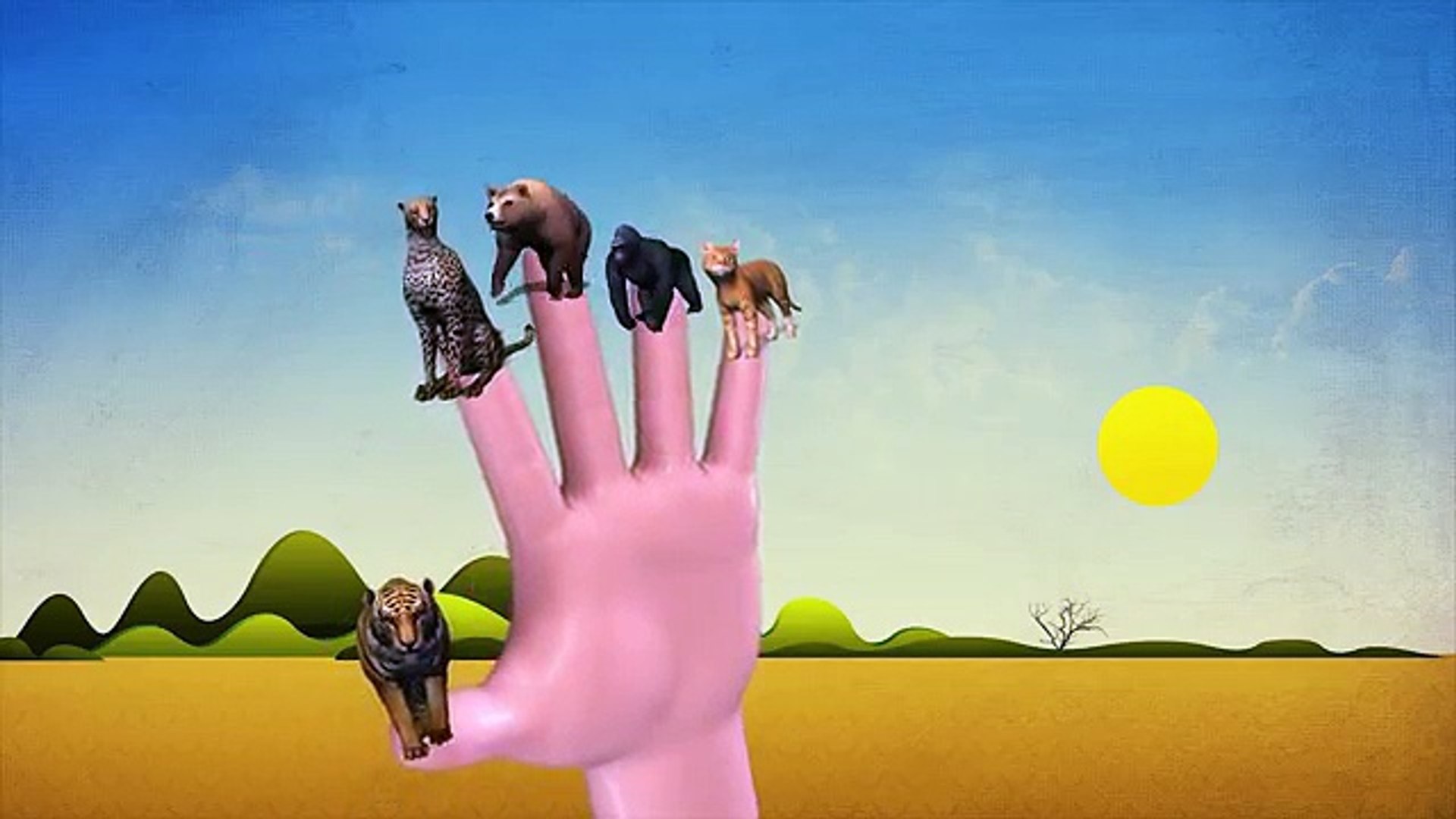 ⁣Животные 3D палец семья nursery английский детский стишок | животные палец семейные песни