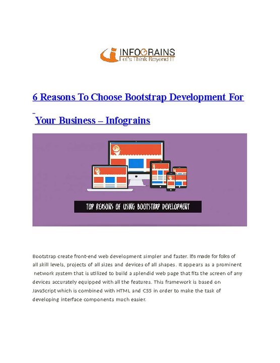 6 Reasons To Choose Bootstrap Development For Your Business – Infograins