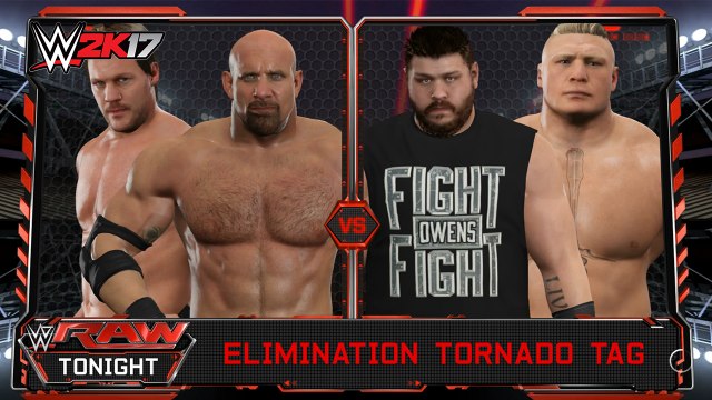 WWE Raw Goldberg and Chris Jericho Vs Kevin Owens and Brock Lesnar WWE 2K17