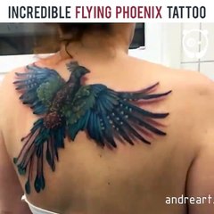 İnanılmaz uçan anka kuşu dövmesi