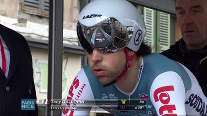 Départ de Tony Gallopin  - Étape 4 (Beaujeu / Mont Brouilly) - Paris-Nice 2017