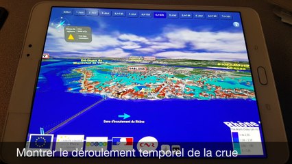 FLOODAR-Déroulement temporel de la crue sur tablette