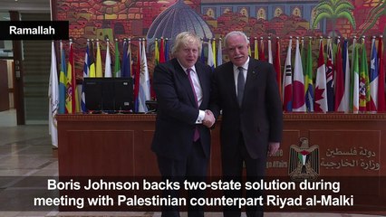 Britain's Johnson backs two-state solution on Mideast trip