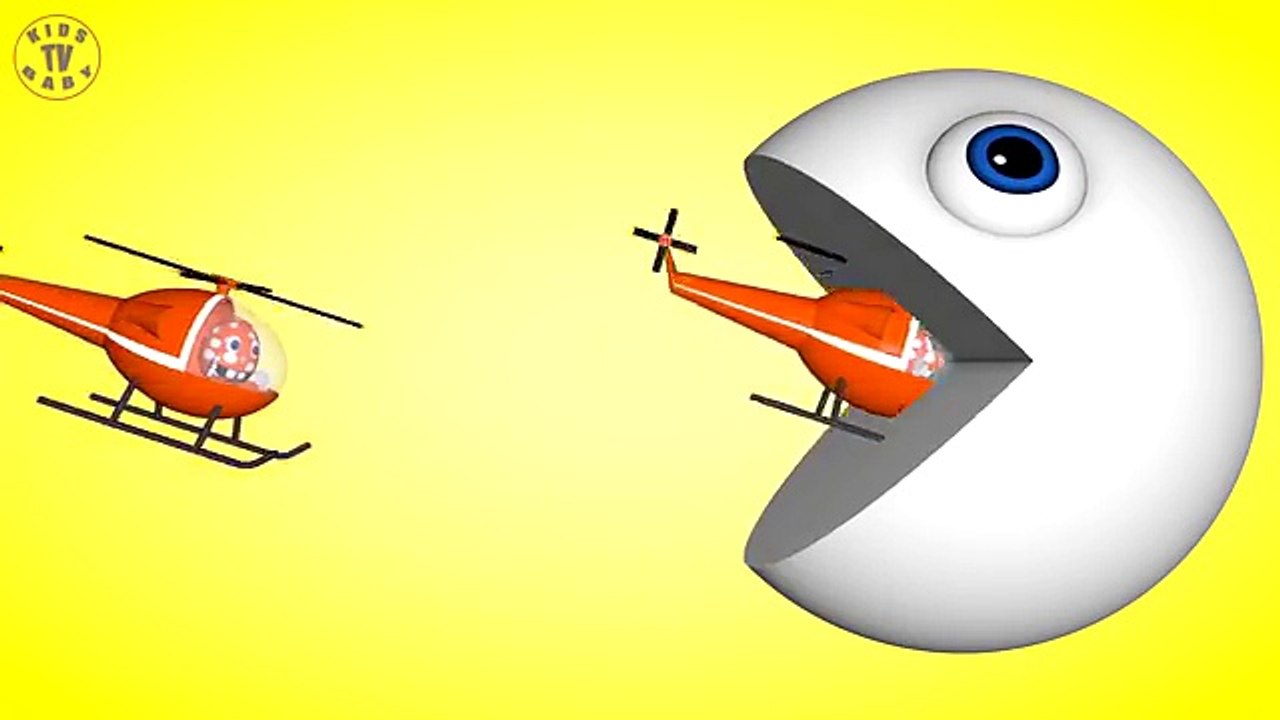 Learn Colors With Pacman For Kids - Helicopters - Funny Video For Kids