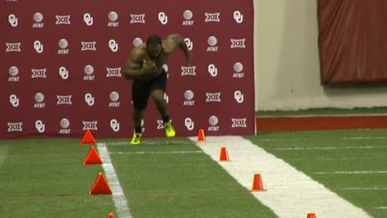 Samaje Perine runs 40-yard dash at Oklahoma Pro Day