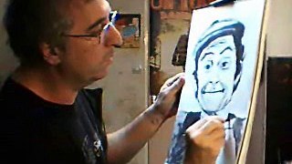 Portrait au crayon fusain sur papier dessin canson (Sim).2009.