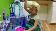 GIANT Frozen Elsas Ice Palace Castle Huge Egg Surprise Opening Frozen Toys Kristoff & Anna Doll