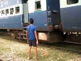 How a man stoping TRAIN