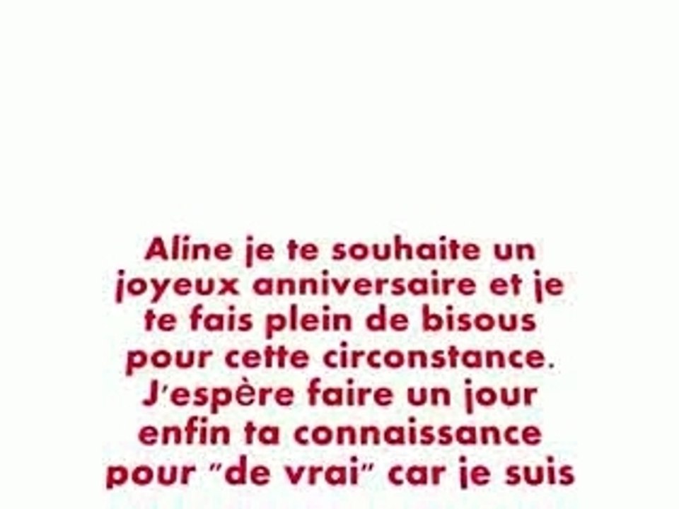 Bon Anniversaire Aline Video Dailymotion