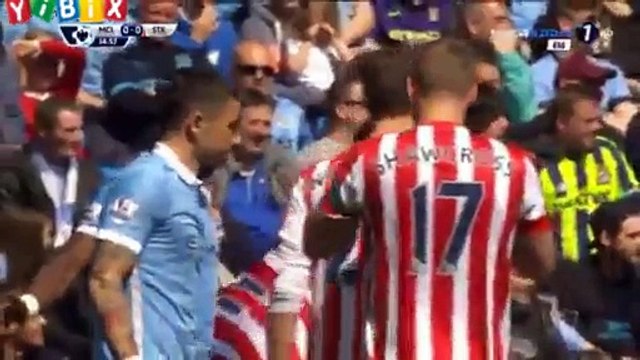 Manchester City 0-0 Stoke City - Ryan Shawcross Gets Yellow Card - 08.03.2017 HD