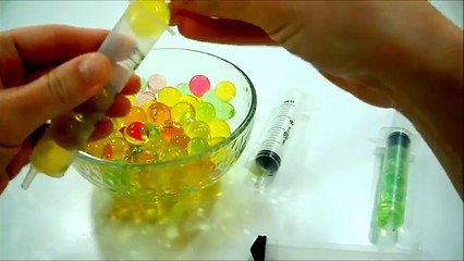 Orbeez Crush Como romper bolitas de gel de agua con jeringa