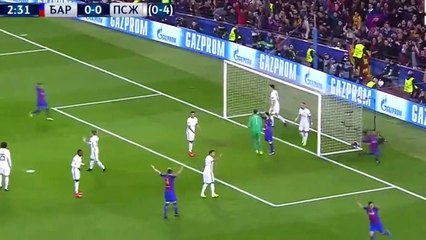 Les buts Barcelona vs PSG Goal Luis Suárez - 08.03.2017
