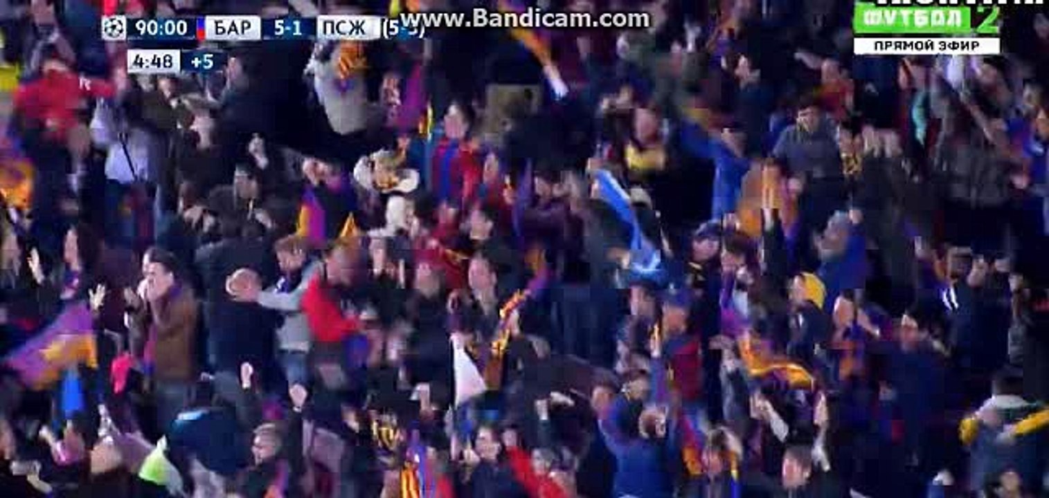 6-1 Sergi Roberto Last Minute Goal HD  - FC Barcelona vs PSG - Champions League - 08/03/2017 HD